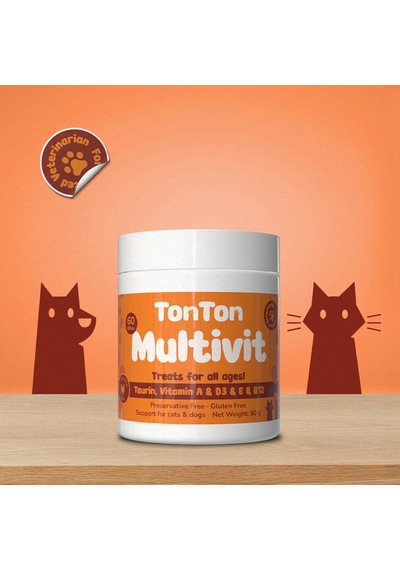 Glutensiz Multivitamin 60 Tablet Kedi & Köpek İçin Taurin Biotin Çinko Takviyeli