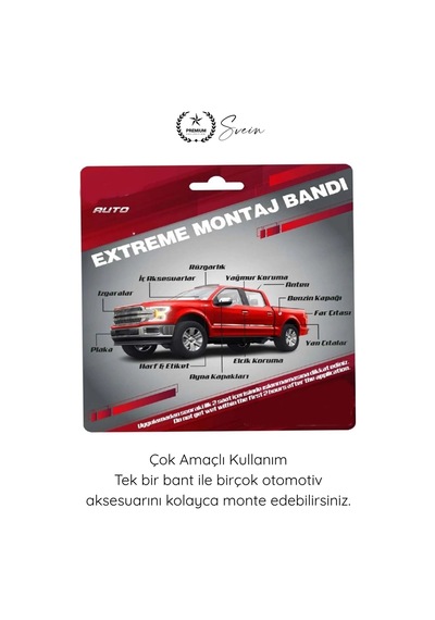 Aksesuarbandı Araç Aksesuarı Çift Taraflı Yapıştırma Bandı 19mm X 1.5 Metre Gri Oto Spoiler Anten Ç Standart