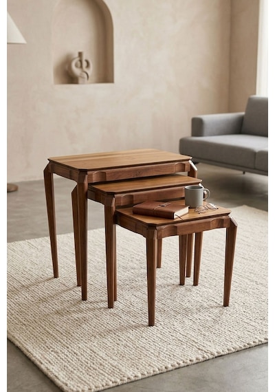 Ottoman Ahşap Sehpa Model 30 Çok Renkli