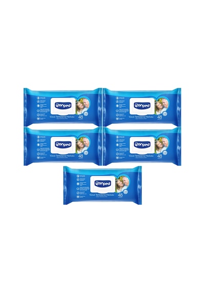 Canped Hasta Vücut Perine Temizleme Islak Mendil 48yaprak Xl 5li 5'li Set