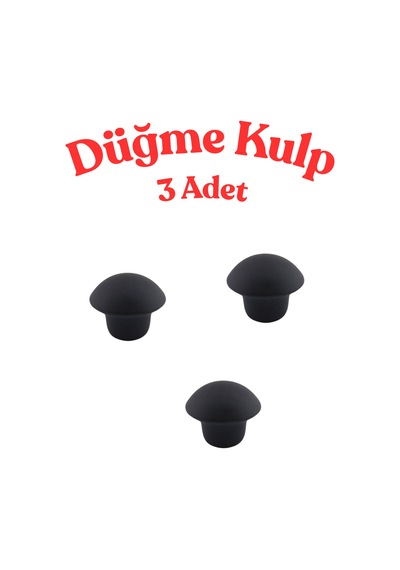 Klc 3 Adet Mat Siyah Metal Düğme Kulp - Yuvarlak Mobilya, Mutfak Ve Çekmece Kulbu Siyah Siyah