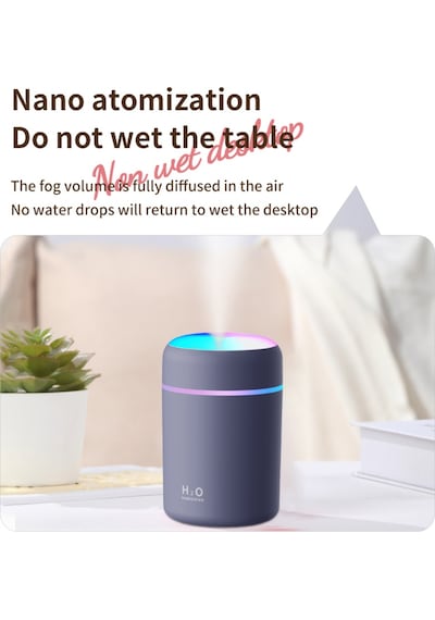 Mufunye Araba Nemlendirici Mini Aromaterapi Nemlendirici Araba İç Hava Temizleyici Küçük Atomize Araba Aletleri 300ml Renkli Bardak L Gri Usb Fişi