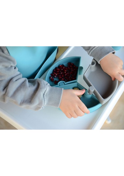Puzzle Mama Tabağı Mineral Blue Powder Grey 4 Adet