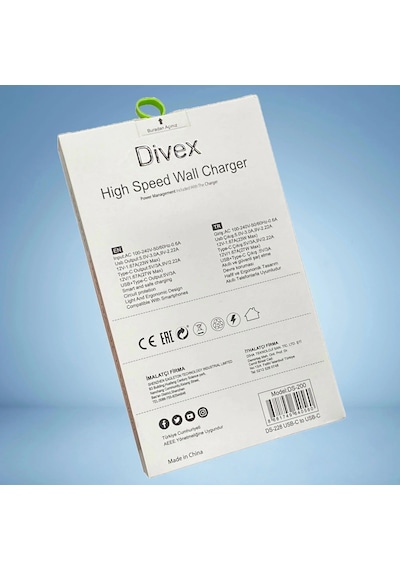 Divex Usb Type-c 50w İki Çıkışlı 60w Kablo Hızlı Şarj Adaptörü Ds-228