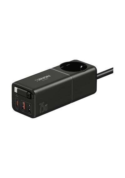 Xenon Smart Masaüstü Priz Hızlı Şarj İstasyonu | 75W GaN, 4000W AC, Dahili USB-C Kablo, 3x USB, PD PPS (X6412)
