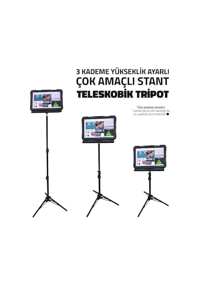 Upway Çok Amaçlı Teleskobik Sahne, Projeksiyon Ve Tablet Standı - 112 Cm Teleskobik Tripot