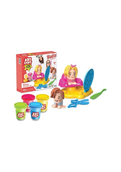 Oyuncak Dino Dişçi Oyun Hamuru Set Kuaför Hamur Set 2in1