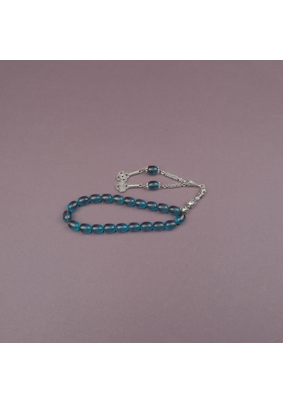 Ateş Kehribar Kapsül Kesim Maskot 9x12mm Tesbih- Yeşil