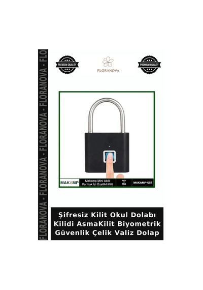 Şifresiz Kilit Okul Dolabı Kilidi Asmakilit Biyometrik Güvenlik Çelik Valiz Dolap