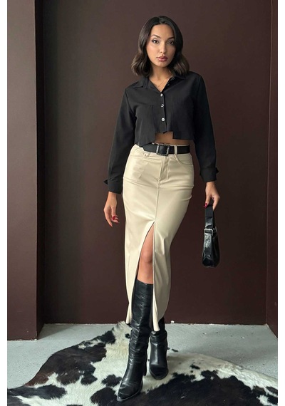 Verymoda Deri Etek F1569 Taş