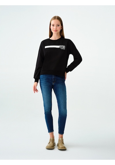 Regular Fit Kadın Sweatshirt Siyah