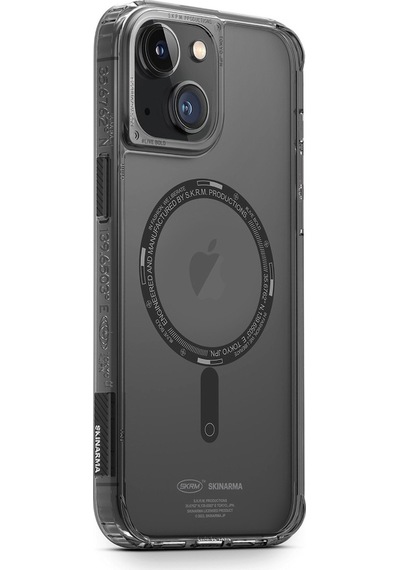 Apple Uyumlu iPhone 14 Plus Kılıf Skinarma Şeffaf Airbag Tasarımlı Magsafe Şarj Özellikli Saido Kapak
