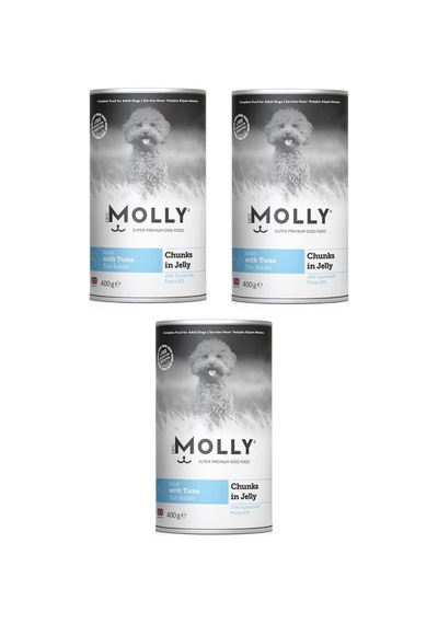 Molly Ton Balıklı Jöleli Köpek Konservesi 400 G X 3 Adet