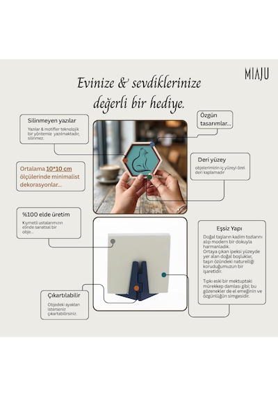 Kelime-i Tevhid Yazılı Ay Yıldız Tasarımlı Minik Dekoratif Obje, Manevi Değeri Yüksek Hediye 10x10cm