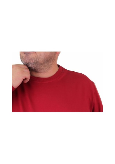 Starbattal Büyük Beden Sıfır Yaka Classic Sweat 23216 Bordo-Bordo