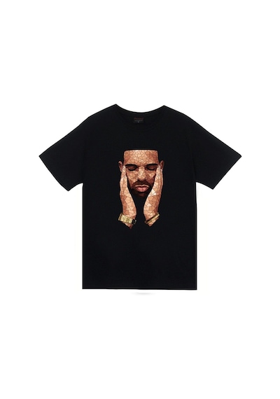 Drake Baskılı Unisex %100 Pamuk Siyah T-shirt SIYAH