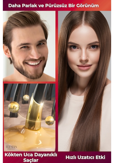Elysian Essence Isırgan Otu & At Kestanesi & Kafein Şampuanı 2 Adet Copper Peptidli Hızlı Saç Uzatma Uzatan Etkili 300 Ml Tüm Saç Tipleri