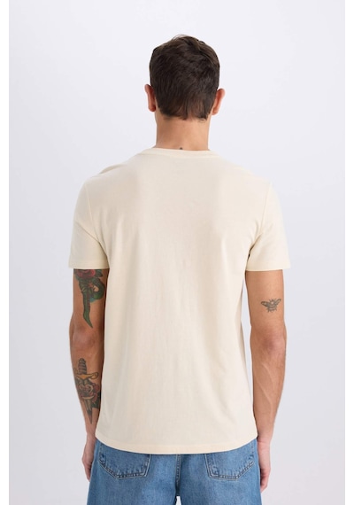 DeFacto %100 Pamuk Slim Fit Dar Kesim Bisiklet Yaka Baskılı Kısa Kollu Tişört C2078AX25SMBG700