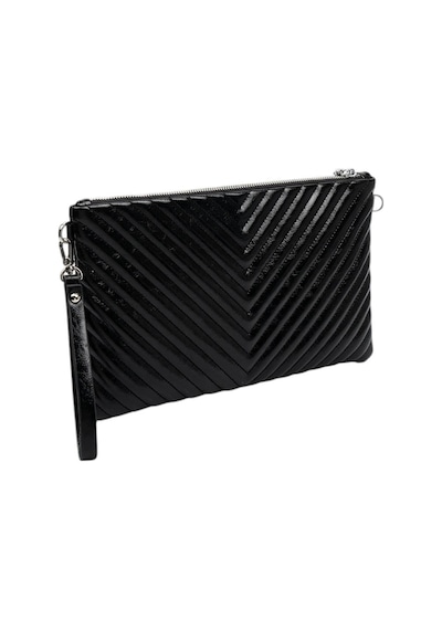 Silver Polo Crash Kırışık Siyah Kapitone V Kadın Portföy Ve Clutch El Çantası Sp1034