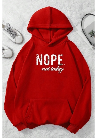 Uyguntarz Unisex Nope Baskılı Sweatshirt Kırmızı