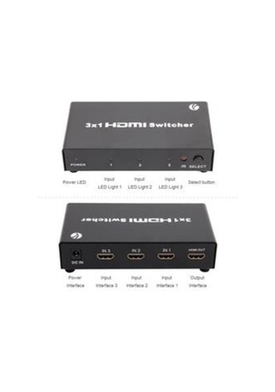 Vcom Dd433 3-1 Port 1.4v 3d Metal Hdmi Switch Kdo
