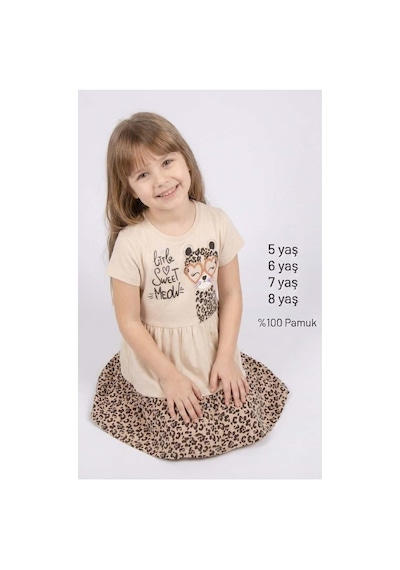 Ketbaby %100 Pamuklu Kız Çocuk Kırmızı Leopar Desenli Elbise 5-8 Yaş Yazlık Konfor Serisi Bej Bej Ketbaby %100 Pamuklu Kız Çocuk Kırmızı Leopar Desenli Elbise 5-8 Yaş Yazlık Konfor Serisi Bej Bej