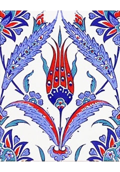Armada Çini 20X25 CM Ac 1002 Kütahya Çinisi Lale Desenli Çini Kar