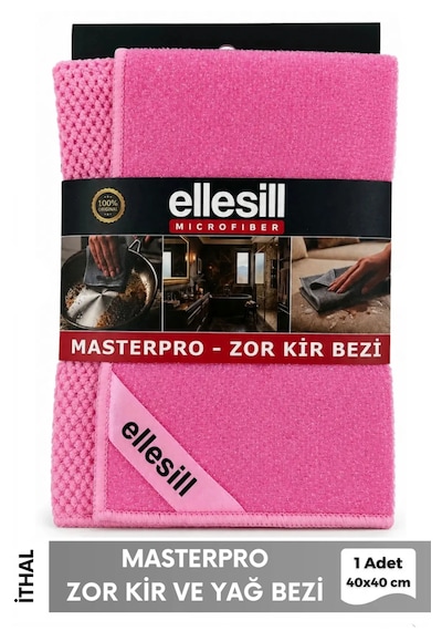 Pembe Masterpro Mor Zor Kir Bezi 40x40 Cm 1 Adet - Zorlu Kir, Yağ, Kireç Ve Kurumuş Lekeler İçin Temizlik