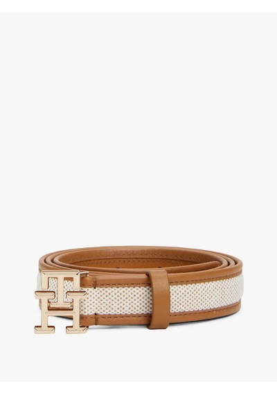 Tommy Hilfiger Th Logo 2.5 Canvas, Gb8 Kahverengi Kadın Kemer