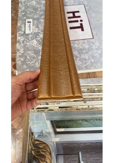 Kahverengi Düz Dokulu 8cm-110cm Kendinden Yapışkanlı Çıta Çerçeve Süpürgelik