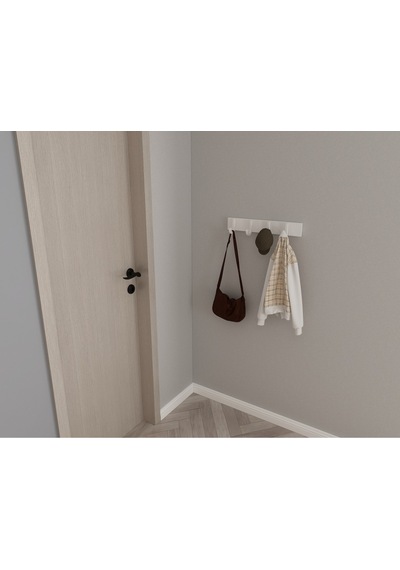 Hepsi3boyutlu Modern Duvar & Kapı Baston Askılık - 4 Adet Beyaz J Askılık - Model No : 6 Beyaz