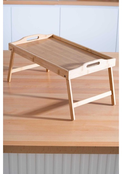 Acar 327 Bambu Kahvaltı Tepsisi 50 X 30 X 24 Cm Kahverengi