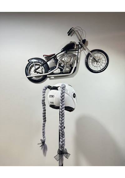 Motor & Motosiklet Gri Çift Örgülü Saç Kask Dış Aksesuar Diğer
