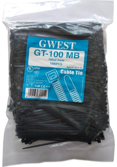 Gwest 2,5X100Mm. (10Cm.) Renkli Plastik Cırt Kelepçe 1000 Adet