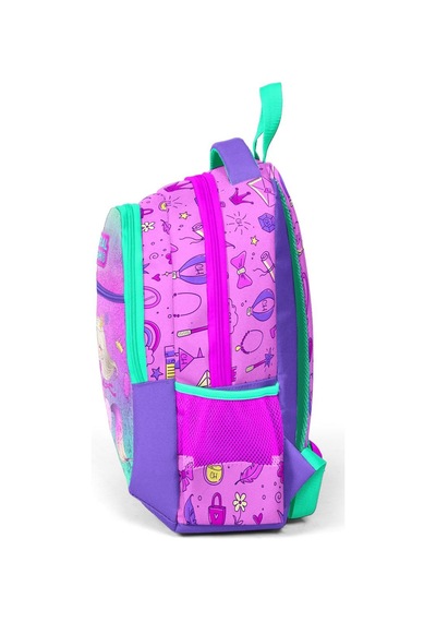 Coral High Kids Açık Pembe Mor Unicornlu Prenses Desenli Üç Bölmeli Okul Sırt Çantası 23481
