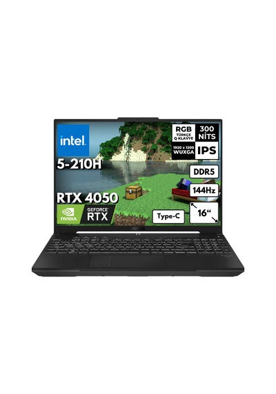 Asus Tuf F16 FX607VU-RL146HMF1 i5-210H 8 GB 1 TB SSD RTX4050 16" Dos Dizüstü Bilgisayar