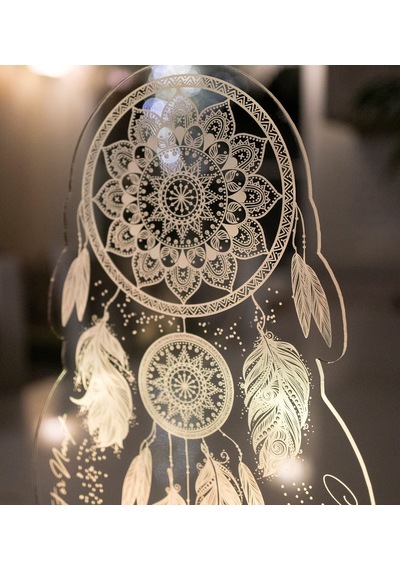 Kişiye Özel Dreamcatcher Düş Kapanı Gece Lambası, Rüya Kapanı ile Çakra Odası Dekoru, Kişiselleştirilmiş Başucu Led Lamba, En İyi Hediye