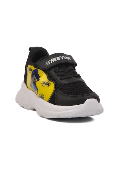 Siyah Sarı Fileli Cırtlı Unisex Çocuk Spor Ayakkabı Ruffon P Siyah-Sarı