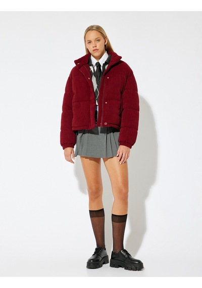 Koton Kadife Şişme Mont Oversize Kapitoneli Düğmeli Cep Detaylı Dik Yaka Bordo 5wal20141ıw Bordo Koton Kadife Şişme Mont Oversize Kapitoneli Düğmeli Cep Detaylı Dik Yaka Bordo 5wal20141ıw Bordo