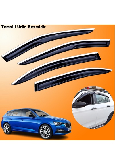 Skoda Scala Mügen Cam Rüzgarlığı Abs Krom Nikelajlı Cam Rüzgarlığı 2020 Sonrası 4 Lü Set