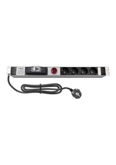 Amp Connect 19" 1u 4'lü Schuko Sigortalı Volt/amper Gösterheli Kabinet Grup Prizi Pdu 16a
