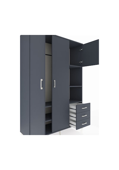 Hyperion Dolap 5 Raflı 3 Çekmeceli Tek Askılı 132x44x195 Antrasit-antrasit/antrasit Antrasıt/antrasıt Hyperion Dolap 5 Raflı 3 Çekmeceli Tek Askılı 132x44x195 Antrasit-antrasit/antrasit Antrasıt/antrasıt