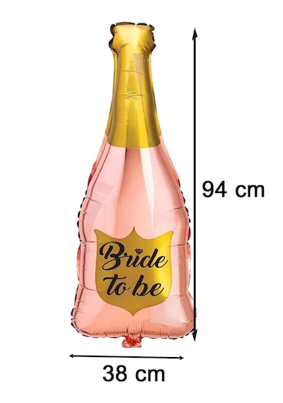 Bride To Be Yazılı Şampanya Folyo Balon Rose Gold Pembe Bekarlığa Veda Şişe Nedime Süsleme 94x38 Cm Canyon Rose