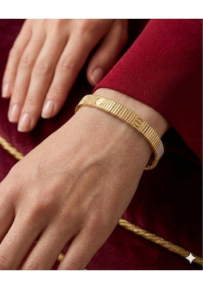 Unisex Limitsiz Aşk Detay Esnek Model Bileklik Gold