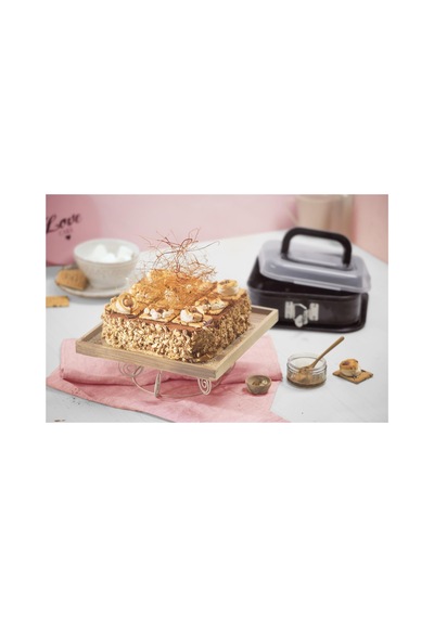 Kaiser Bake&take Kelepçeli Kapaklı Kek Kalıbı 24x24 Cm Gri