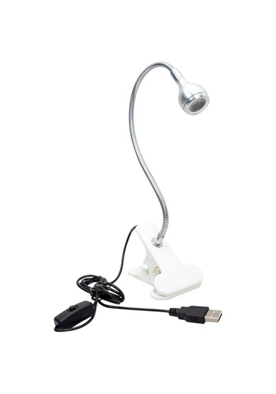 Usb Fişli Ledli Kıskaçlı Masa Lambası Beyaz
