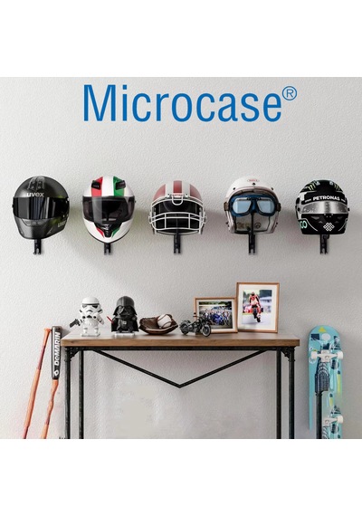 Microcase Motorcular İçin Duvara Monte Metal Elbise Ve Kask Askılığı Al5711 Siyah