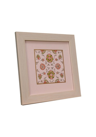 E38 El İşçiliği Şikaf Renkli Halkar Tezhip Tablo 25 X 25 Cm - 6037
