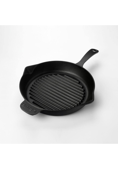 Döküm Yuvarlak Izgara Tava, Metal Kulplu, 28 Cm, Siyah Genel