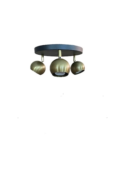 Rsylight Metal Modern 3 Lü Eskitme Kaplama Siyah Led Spot 180 Derece Hareketli Avize Beyaz Ampullü Eskitme